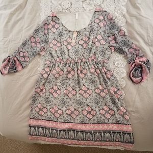 PinkBlush Sheer Overlay Dress - Size 1X